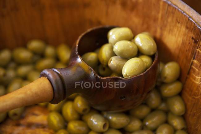 Маринованные зеленые оливки — стоковое фото