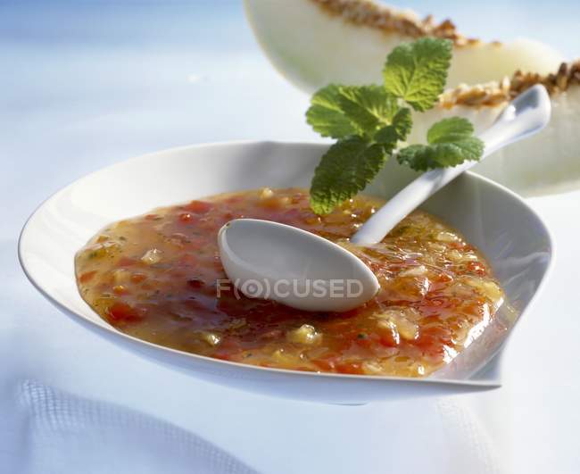 Melon and papaya jam in bowl — Stock Photo