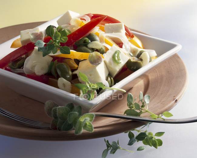 Tomato and olive salad — Stock Photo
