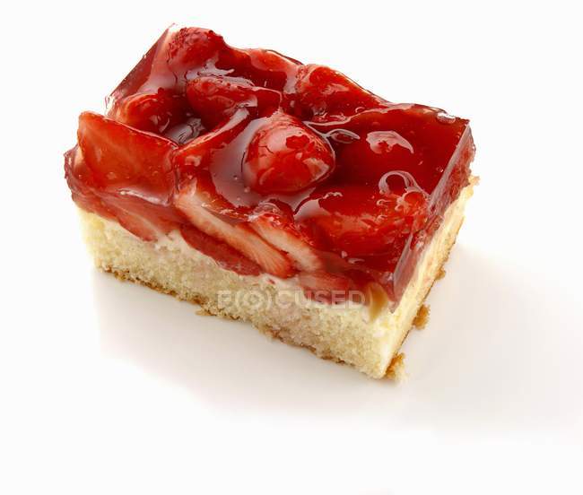 Piece of strawberry cake — Stock Photo