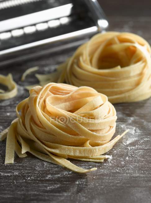 Homemade tagliatelle ribbon pasta — Stock Photo
