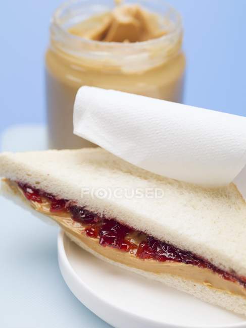 Erdnussbutter und Sandwich — Stockfoto