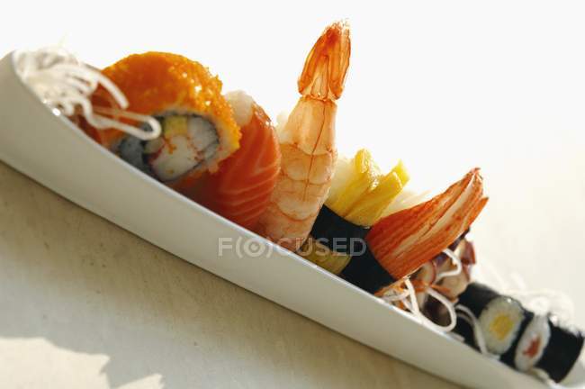 Assorted maki and nigiri sushi — Stock Photo