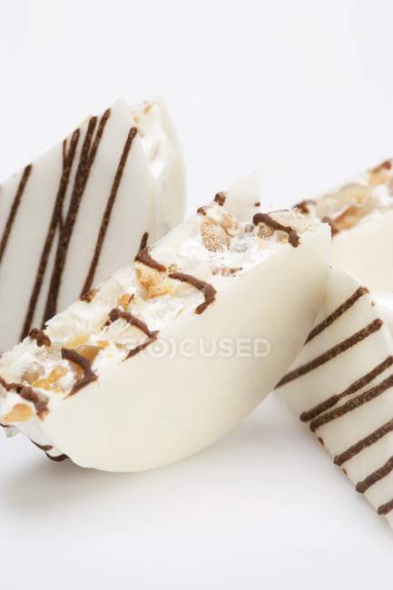 Nougat with chocolate drizzle — Stock Photo