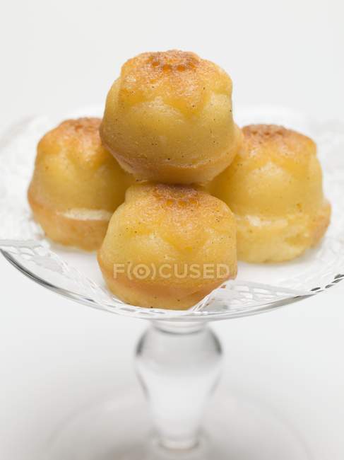 Rum babas on glass — Stock Photo