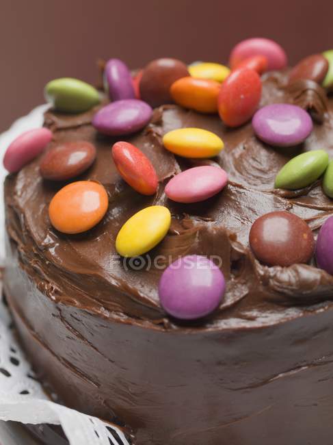 Chocolate cake with beans — Stock Photo