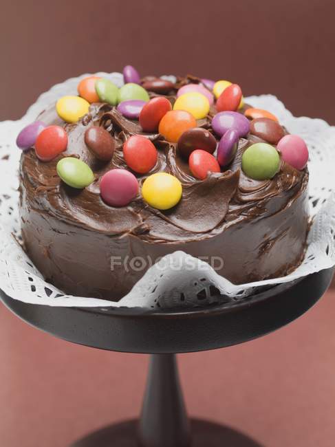 Chocolate cake with beans — Stock Photo