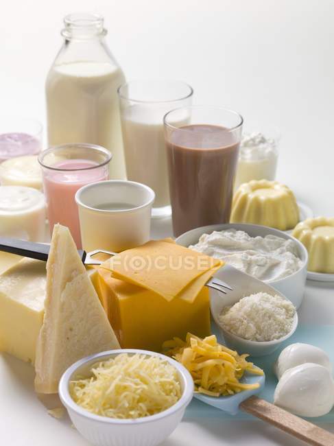 Varios productos lácteos - foto de stock