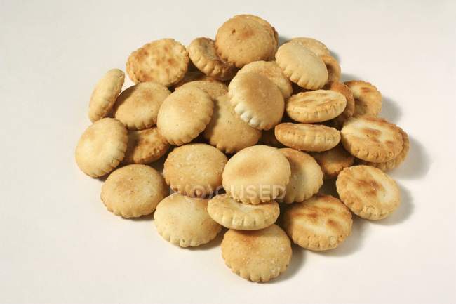 Oyster Crackers on White background — Stock Photo