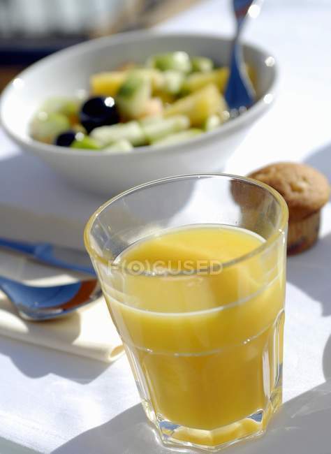 Fruit juice in glass — Stock Photo