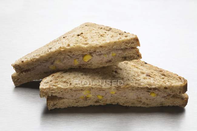 Tuna and sweetcorn sandwiches — Stock Photo