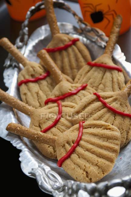 Witch Broom Cookies — Stock Photo