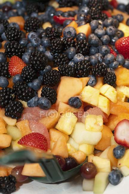 Salada de frutas e bagas frescas — Fotografia de Stock