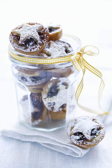 Mince pies in a jar — Stock Photo