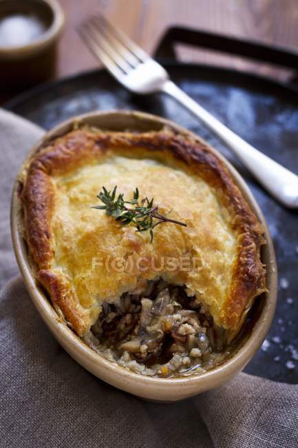 Veal pie with mushrooms — Stock Photo