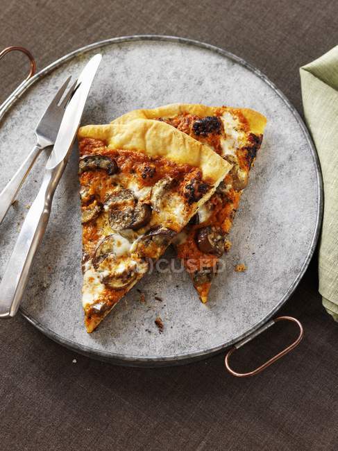 Slices of Mushroom Pizza — Stock Photo
