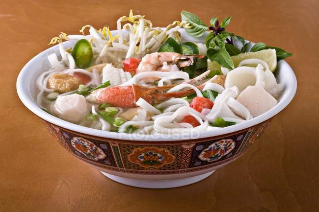 Seafood pho rice noodles — Stock Photo