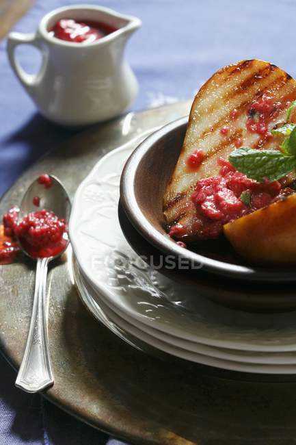 Raspberry Compote in  Bowl — Stock Photo