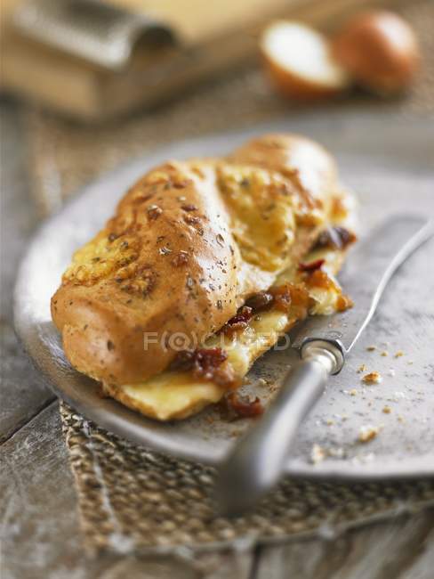 Croissant filled with cheese — Stock Photo