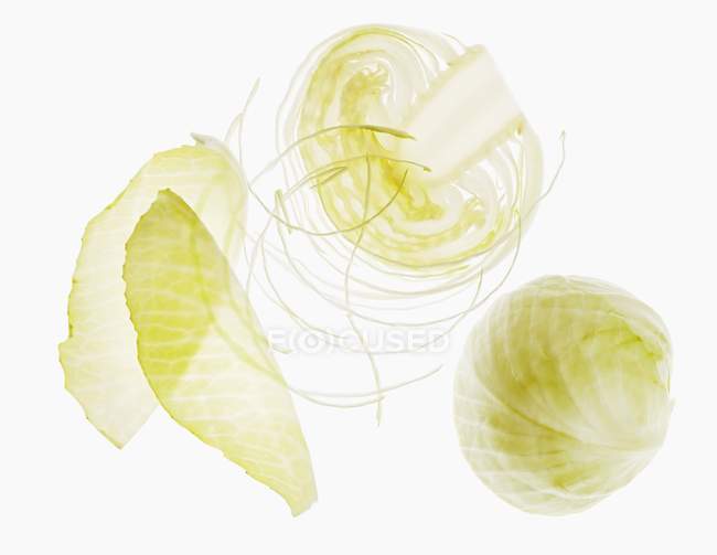 Partly sliced white cabbage — Stock Photo