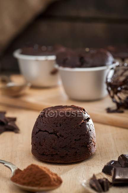 Pudding moyen fondant au chocolat — Photo de stock