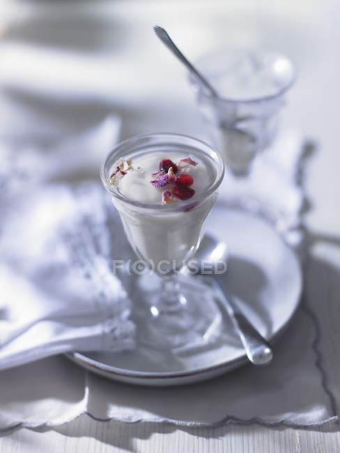 Сливочный десерт с семенами — стоковое фото