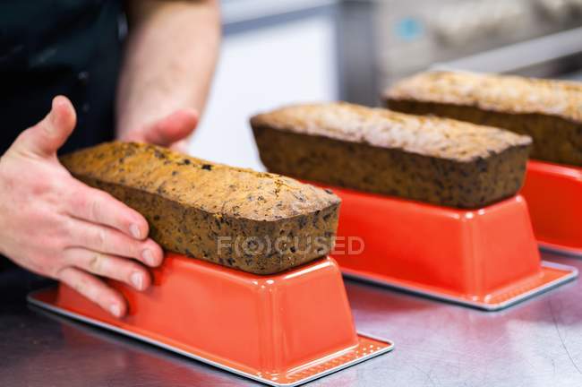 Fruitcakes turned out of tins — Stock Photo