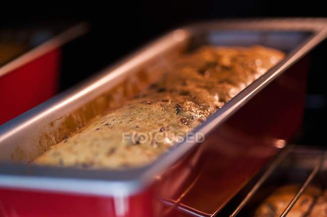 Fruitcakes baking in oven — Stock Photo