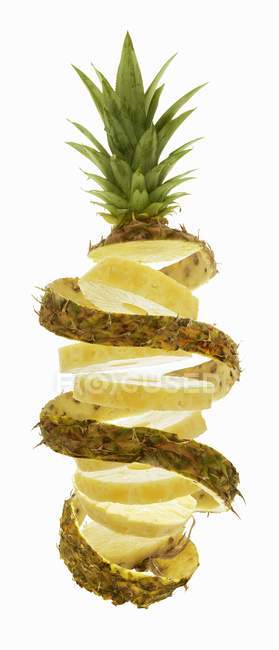 Slices of pineapple in spiral — Stock Photo