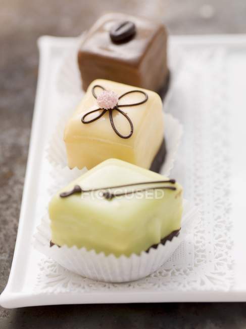 Colorful petits fours — Stock Photo
