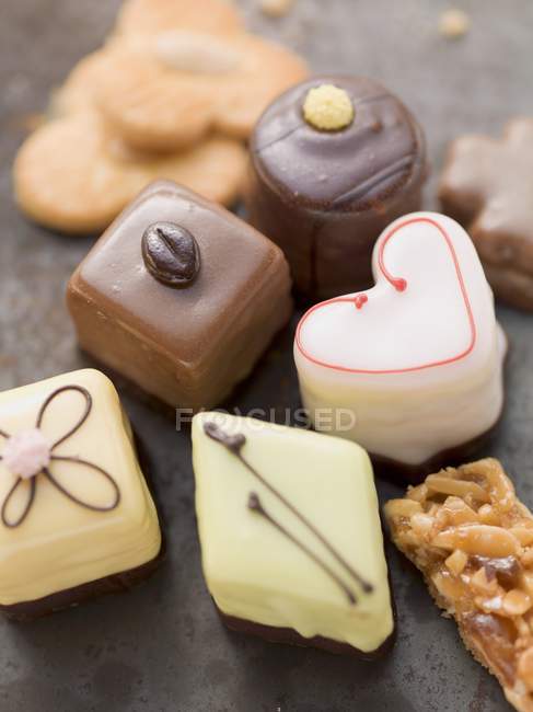 Assorted biscuits and petit fours — Stock Photo