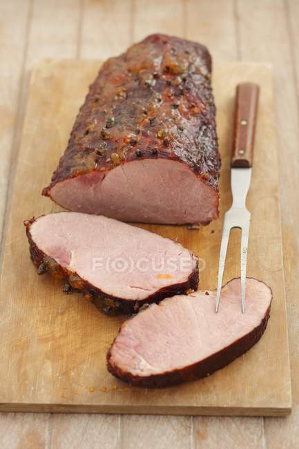 Sliced Cooked smoked ham — Stock Photo