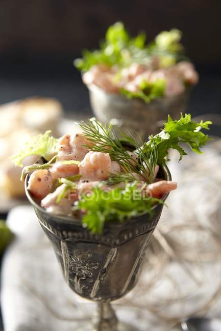 Prawn cocktail with dill — Stock Photo