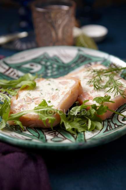 Salmon terrine with dill — Stock Photo
