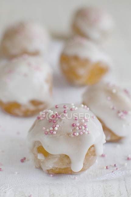 Doughnuts with sugar glaze — Stock Photo