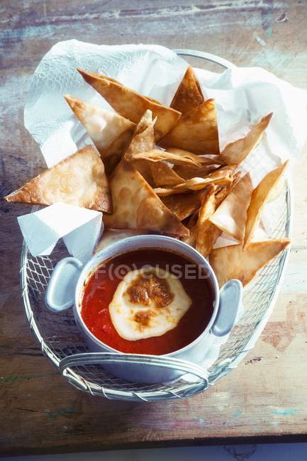 Tomato dip with cheese — Stock Photo