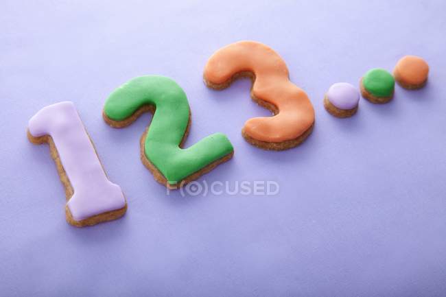 Shortbread numbers with marzipan — Stock Photo
