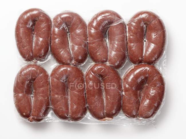 Empaquetado salchichas de sangre Grtzwurst - foto de stock