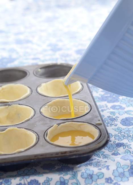 Crostate di crema pasticcera fresca — Foto stock