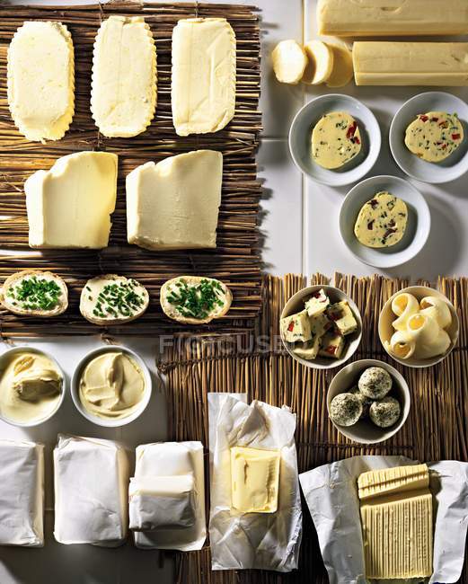 Types variés de beurre — Photo de stock