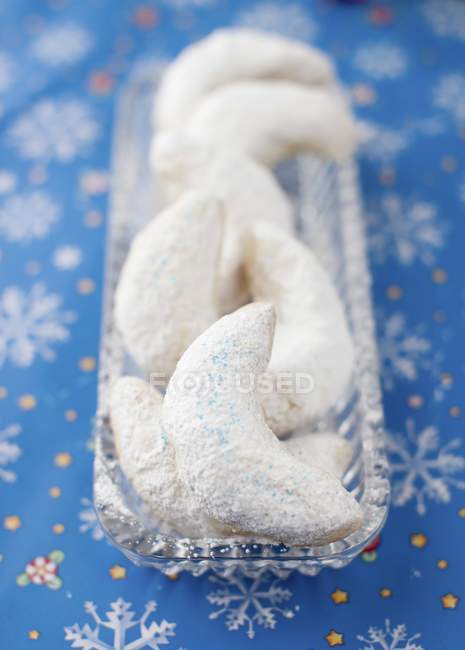 Vanilla Almond Half Moon Cookies — Stock Photo