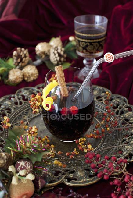 Glass of Mulled Wine — Stock Photo