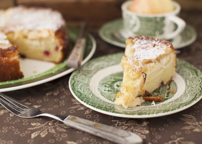 Крупним планом яблучний торт з журавлиною та родзинками — стокове фото