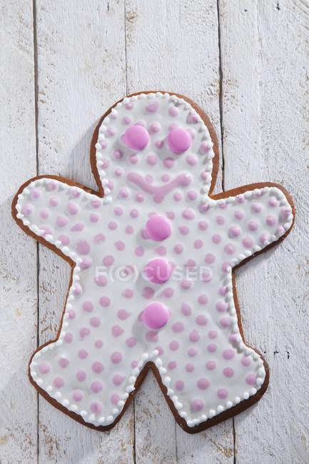 Gingerbread man with dots — Stock Photo