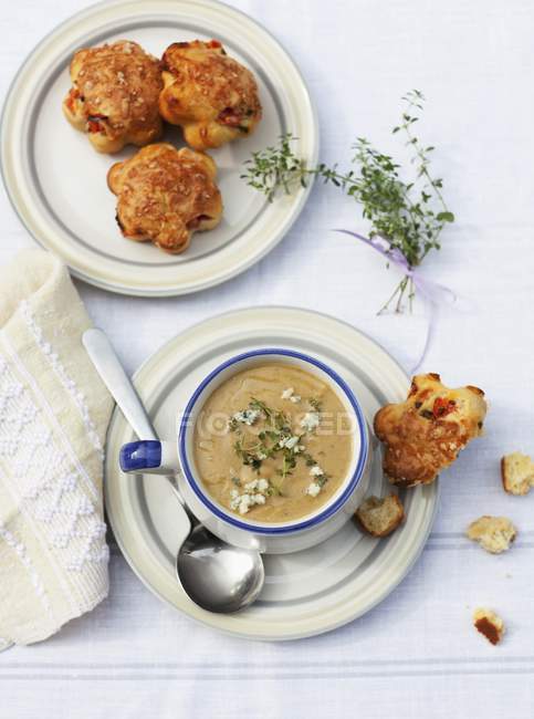 Жареный баклажановый суп — стоковое фото