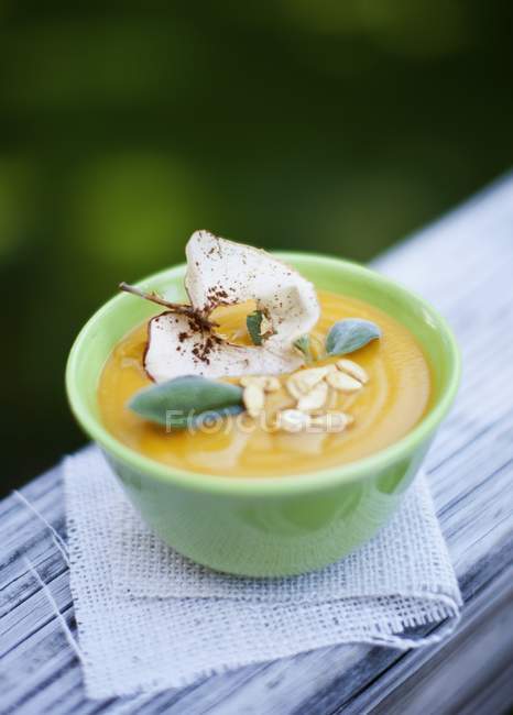 Cream of squash soup — Stock Photo
