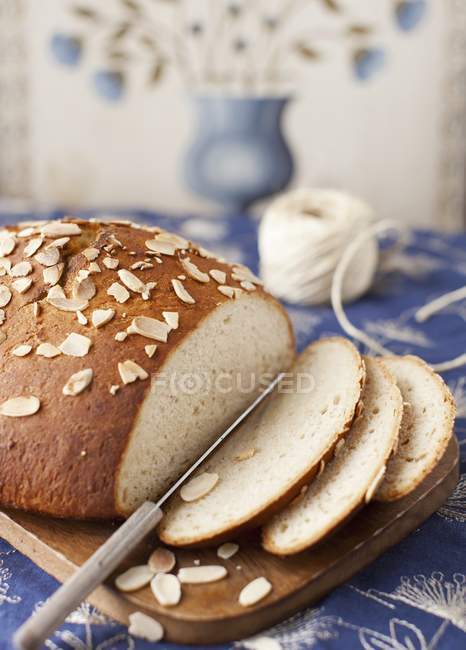 Apple bread with almonds — Stock Photo
