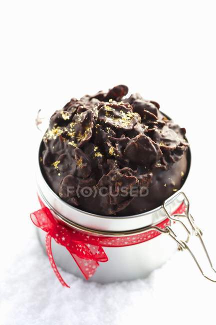 Christmass chocolate cake — Stock Photo