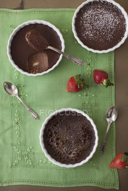 Cioccolato creme brulees — Foto stock