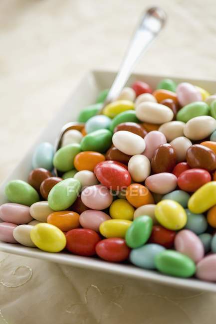 Colourful sugared almonds — Stock Photo